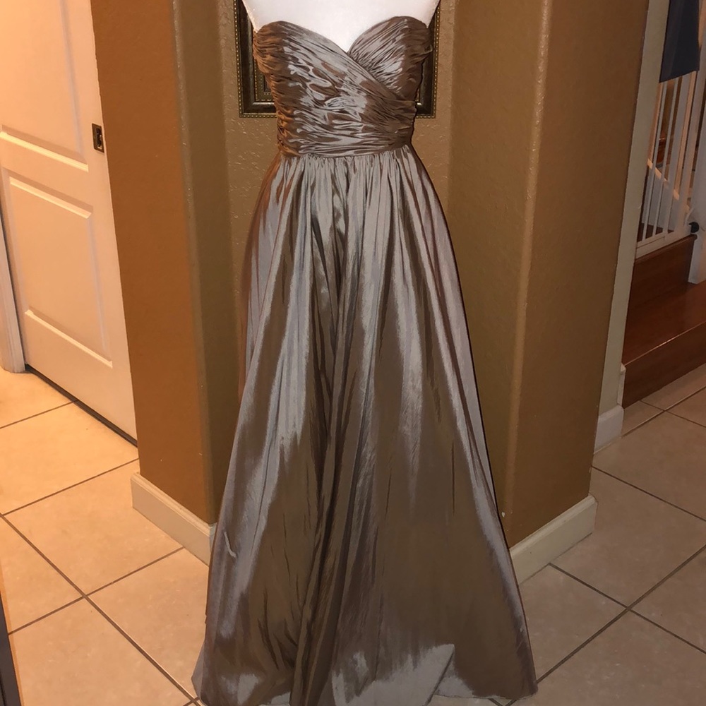 Watters & Watters gold evening gown.